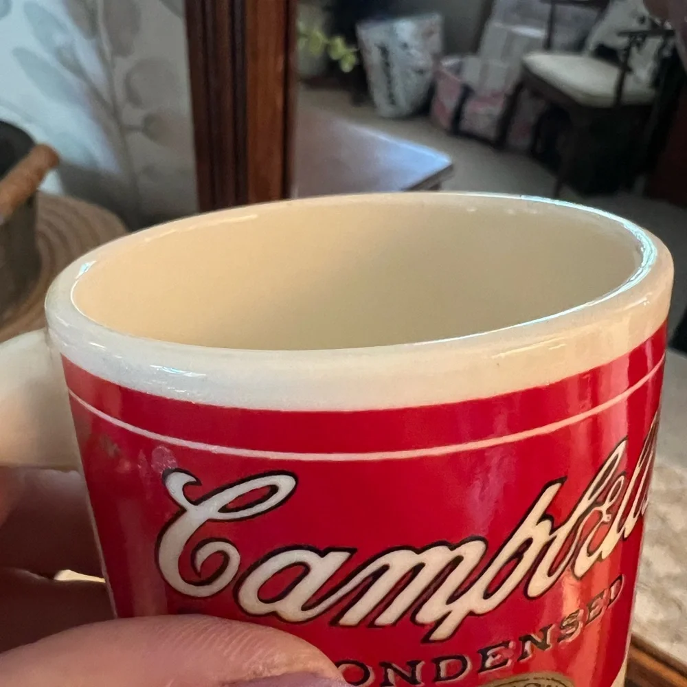 CAMPBELL'S *Vintage* Tomato Soup Ceramic Coffee Mugs White Red Gold‎ Made in USA